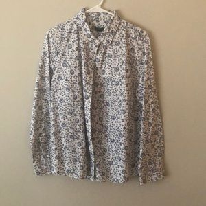 Blue floral print top